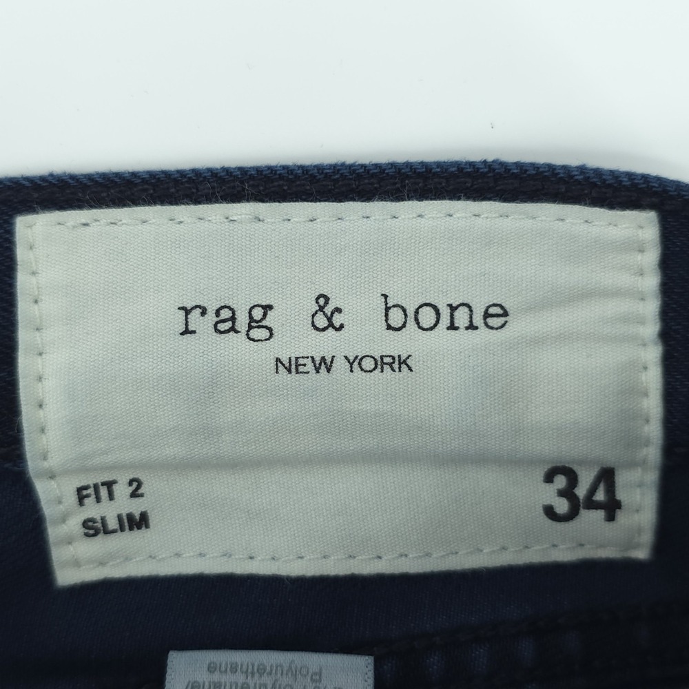 Rag & Bone Jeans Fit 2 Slim Mens 34 Measured 36X30.5 Blue Denim Stretch - Picture 5 of 14